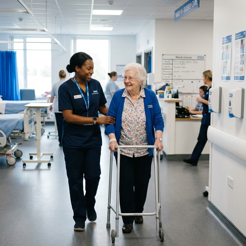 Healthcare assistant caring for patient